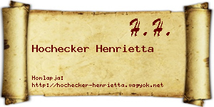 Hochecker Henrietta névjegykártya