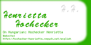 henrietta hochecker business card